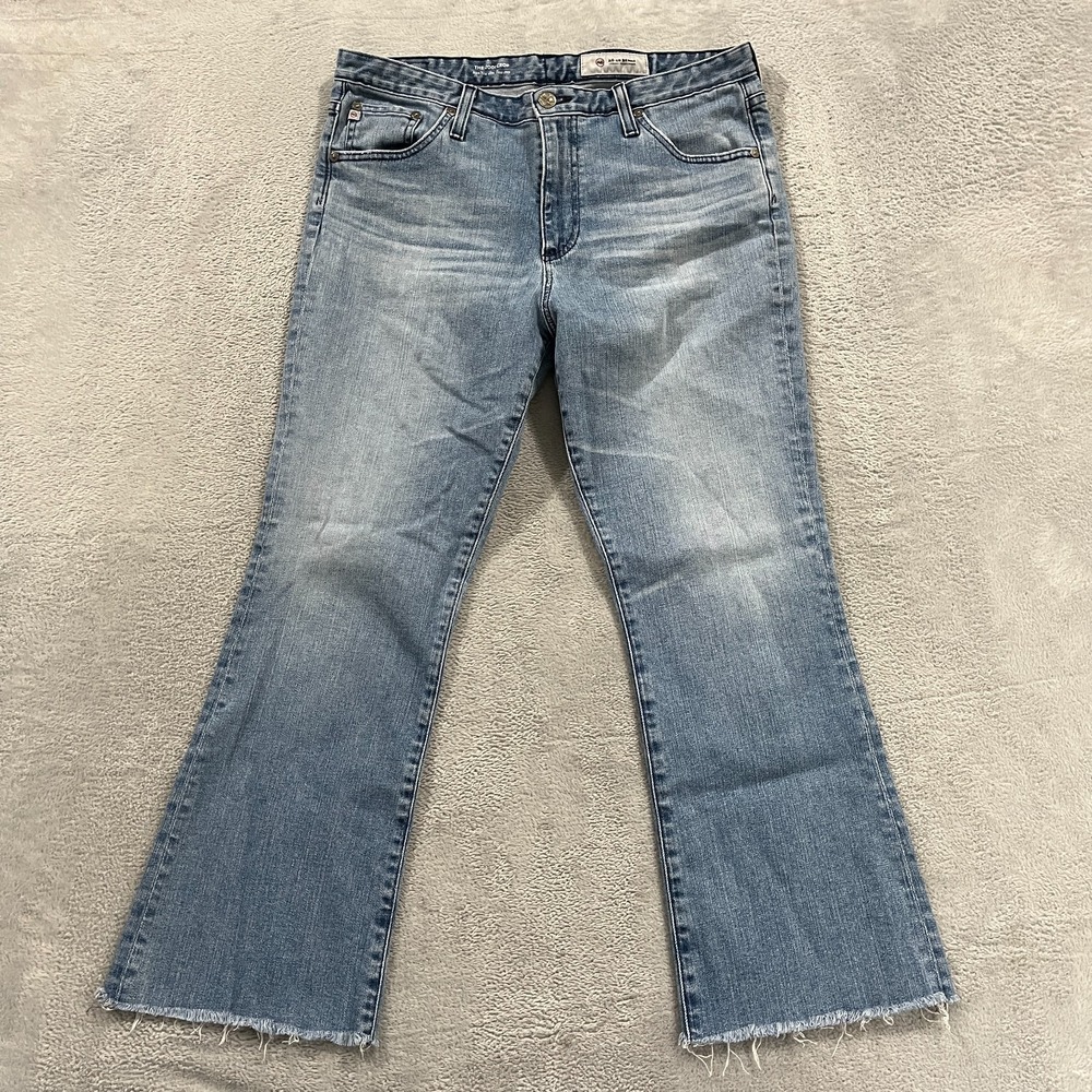 AG Adriano Goldschmied 32 The Jodi Crop High Rise Slim‎ Flare Crop Jeans Western